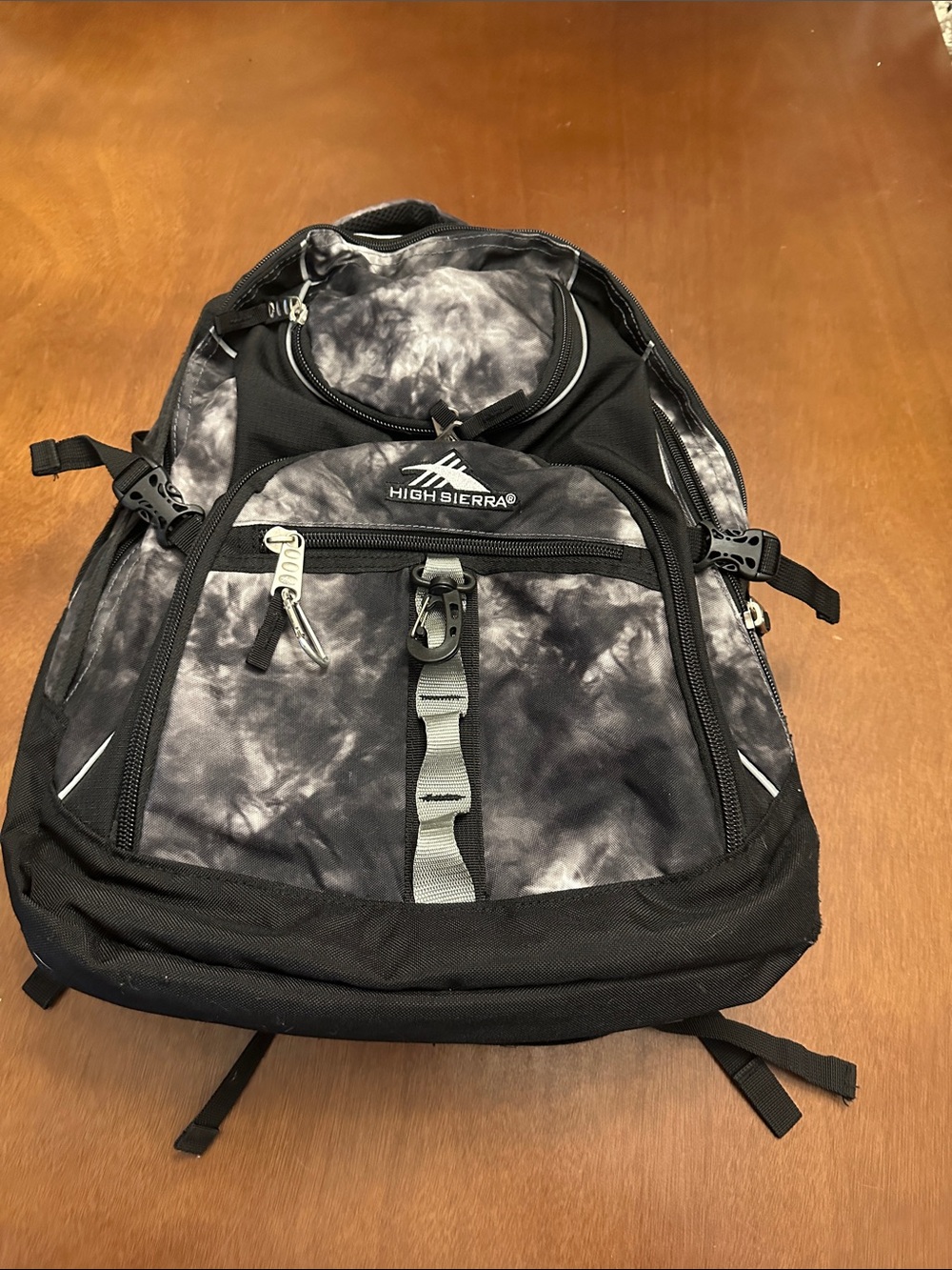 High Sierra Access Black Gray White Tie Dye Backpack